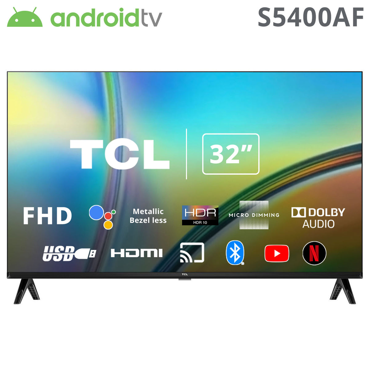 TV LED 32  TCL 32S5400AF, Full-HD, HDR, Smart TV, Dolby Audio