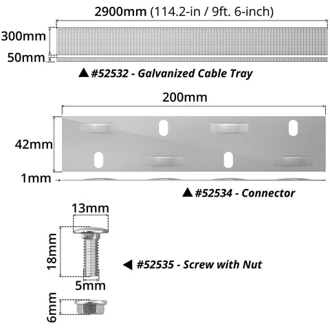 Cable Tray (9'6") - Asters Maldives