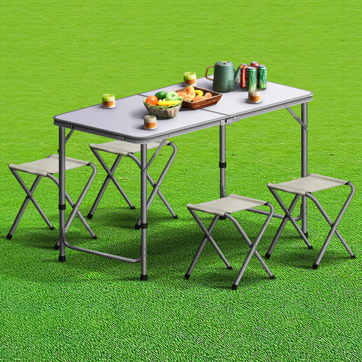 NBH (HTA120R+4S) Foldable Picnic Table with 4 Chairs– Asters Maldives