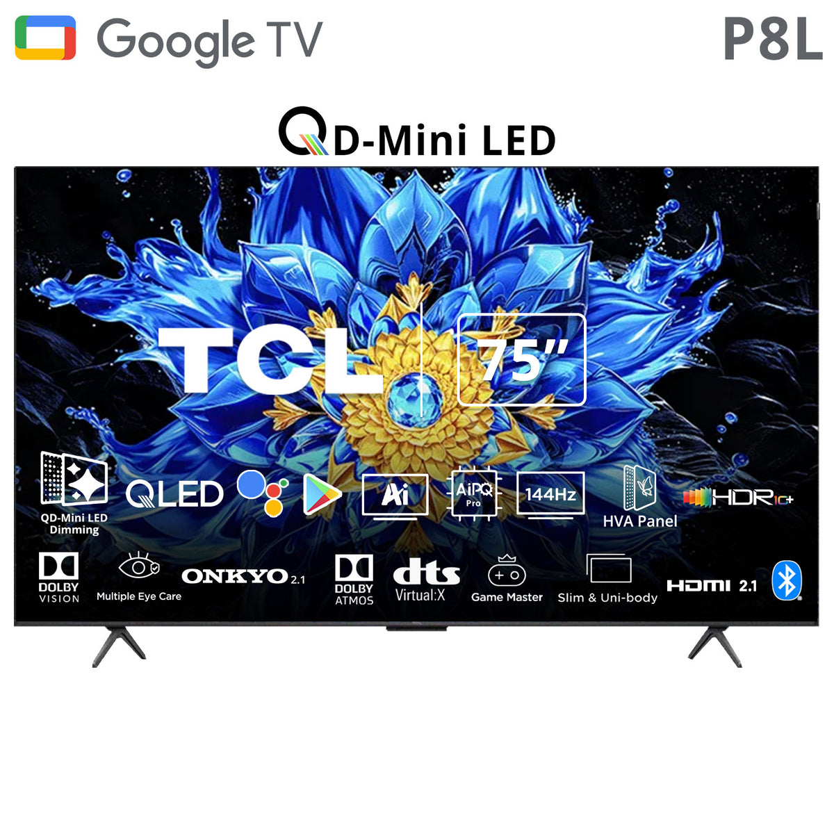 【M.M】【美品】TCL 75インチ 4K Google TV TCL (75P8L) 75