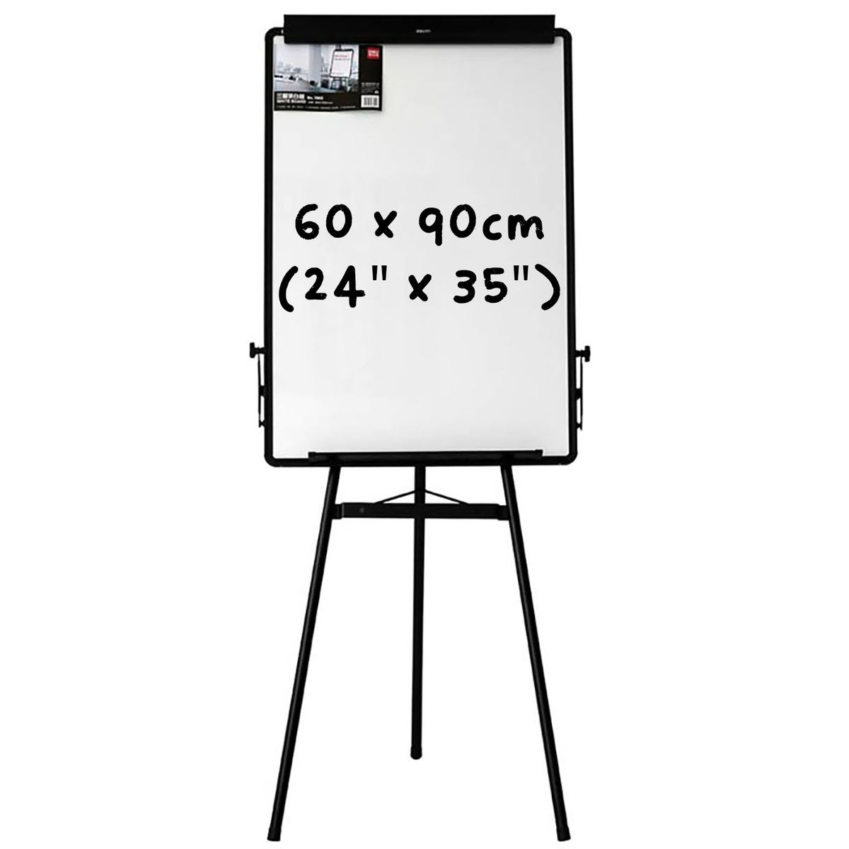 Deli Flip Chart Stand 7893 White Board (Size: 2x3ft) (ဘီးပါ/ဒေါက်ပါ)