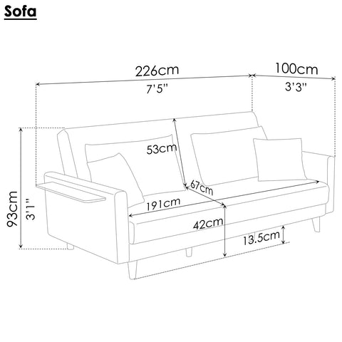 Sofa-Bed (with Right-Shelf) - Asters Maldives
