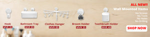 Vacuum suction Bathroom Accessories Available. No  drilling