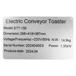 Conveyor Toaster - Asters Maldives