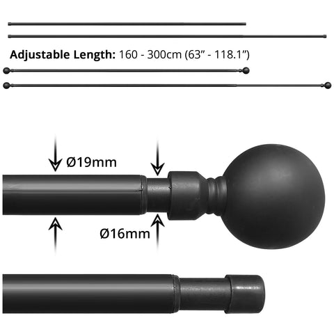 Curtain Rod (160-300cm) - Asters Maldives