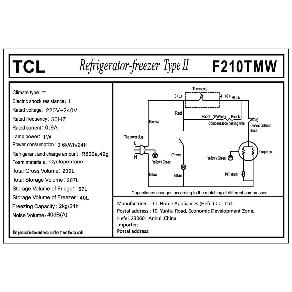 Refrigerator (207L) - Asters Maldives