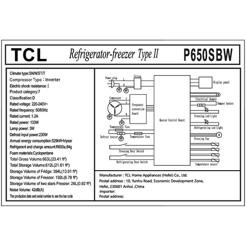 Refrigerator, Inverter (612L)