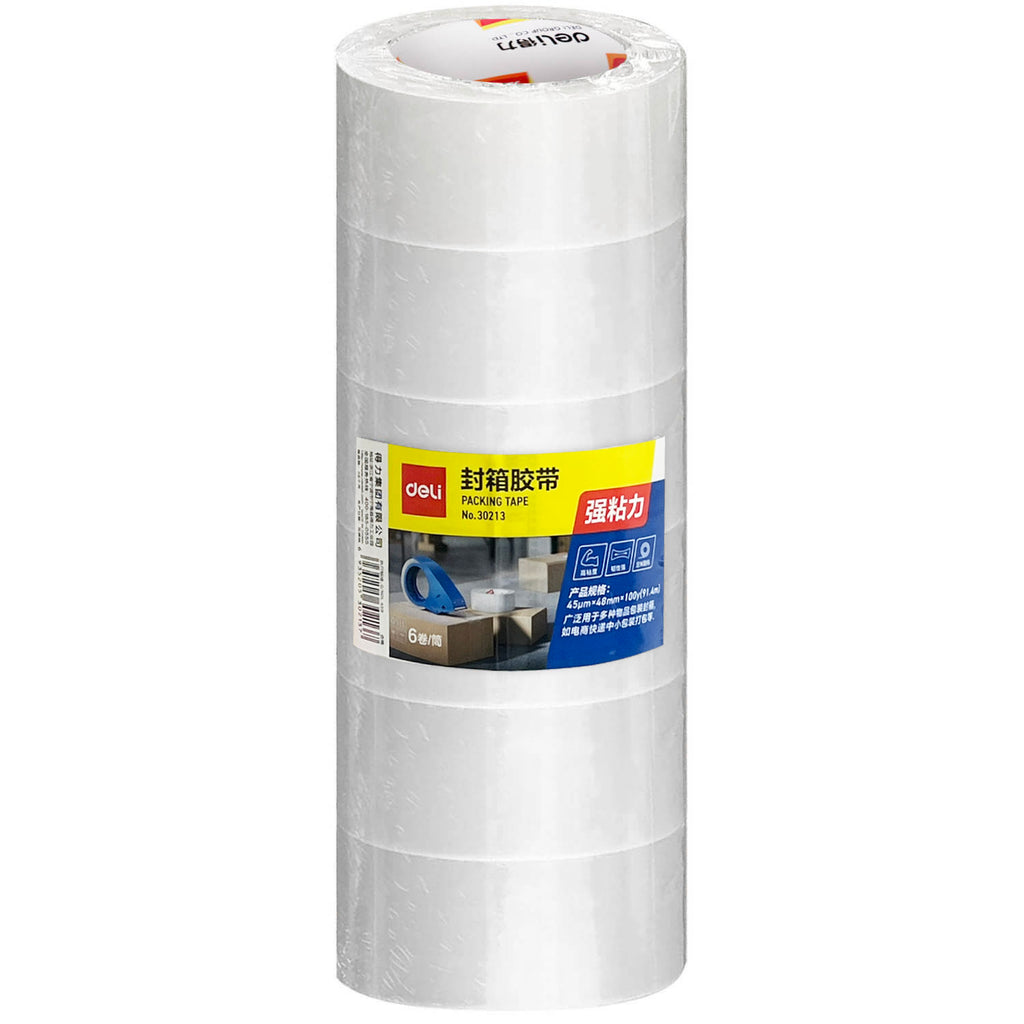 Packing Tape, 6 Rolls (48mm x 100y)