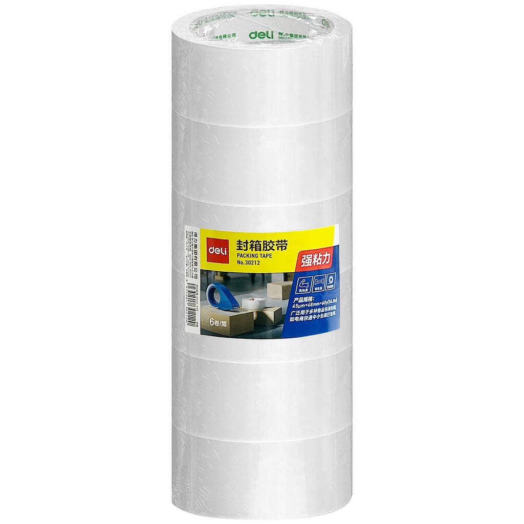 Packing Tape, 6 Rolls (48mm x 60y)