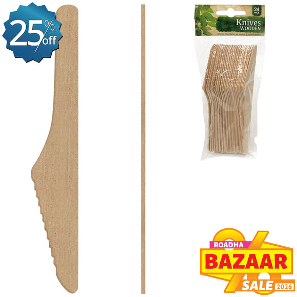 24-Pcs Wooden Knife (6.5