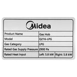 Built-in Gas Hob (high power) - Asters Maldives