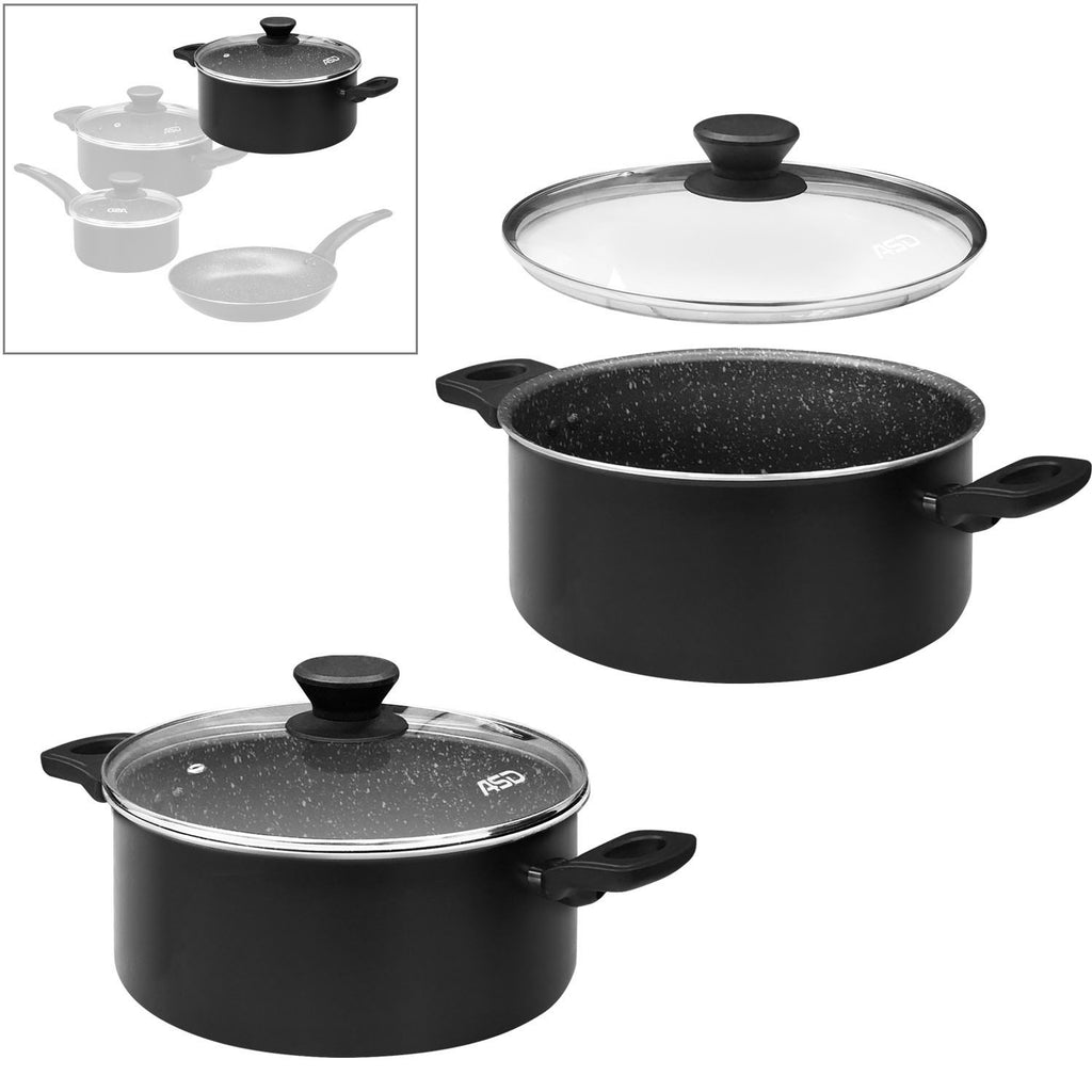 Asd Cookware ASD (SND0701T-IH) 7-Pcs Non-Stick Cookware Set, Black– Asters Maldives