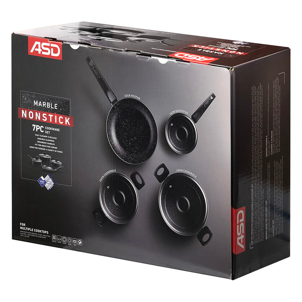 Asd Cookware ASD (SND0701T-IH) 7-Pcs Non-Stick Cookware Set, Black– Asters Maldives