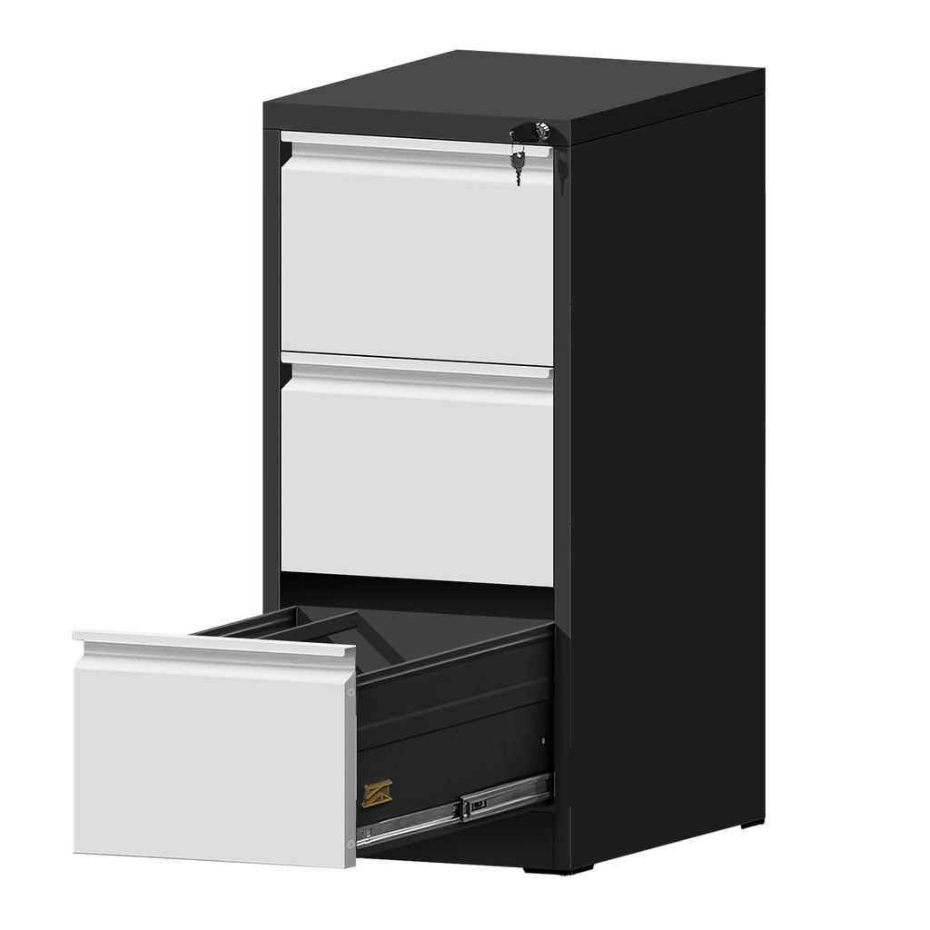 File Rack Asters Asters (FC-D3) Steel Filing Cabinet with 3 Drawers, Black/White– Asters ...