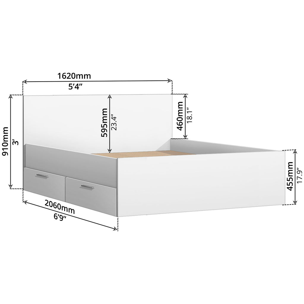 Queen Bed (with 2 Drawers) - Asters Maldives
