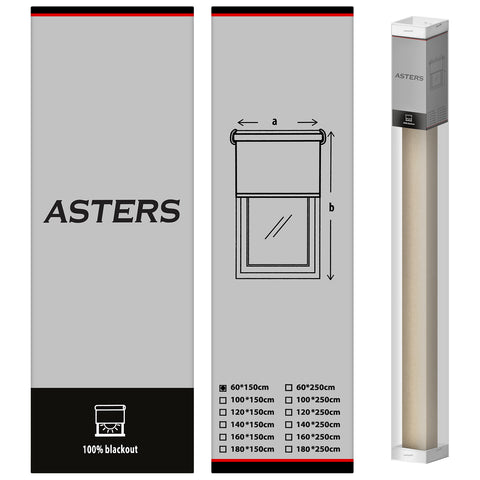 Blackout Roller Blind (60 x 150cm) - Asters Maldives