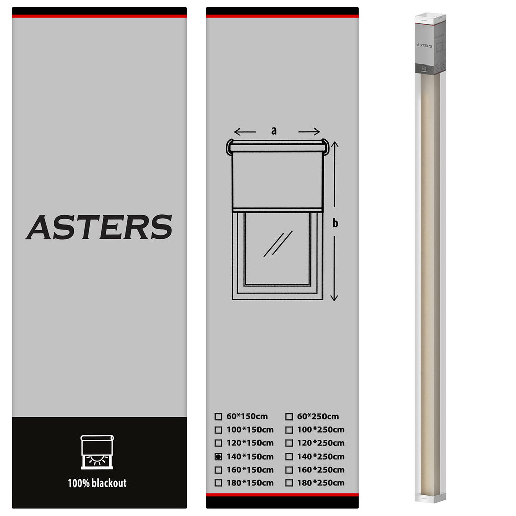 Blackout Roller Blind (140 x 150cm) - Asters Maldives
