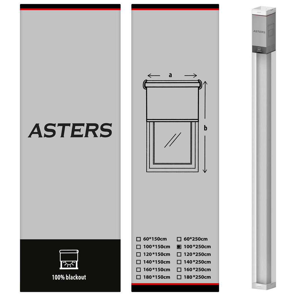 Blackout Roller Blind (100 x 250cm) - Asters Maldives