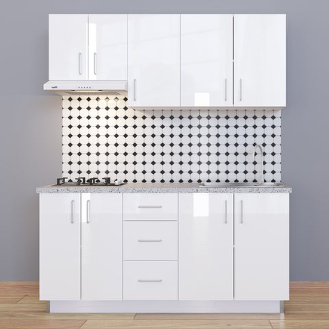 Kitchen Unit, 5'11" (PET Gloss) - Asters Maldives