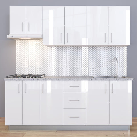 Kitchen Unit, 7'3" (PET Gloss) - Asters Maldives