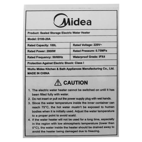 Water Heater (100L) - Asters Maldives