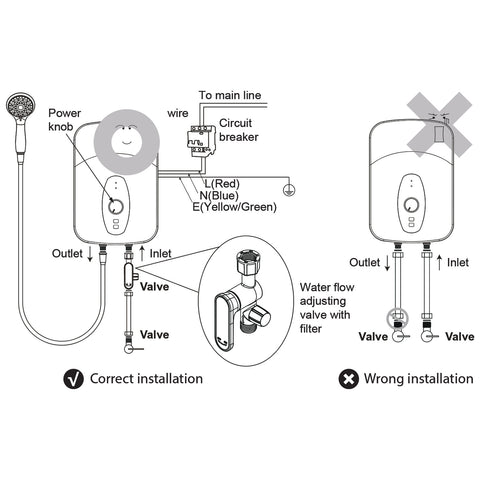 Water Heater with Shower Set - Asters Maldives