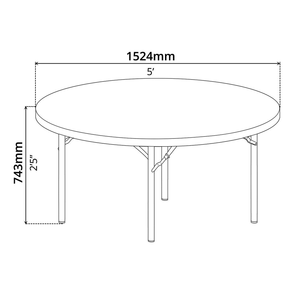 Folding Table (Ø5ft.) - Asters Maldives