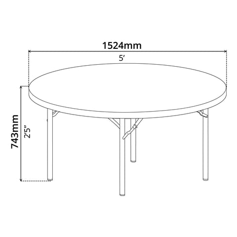 Folding Table (Ø5ft.) - Asters Maldives