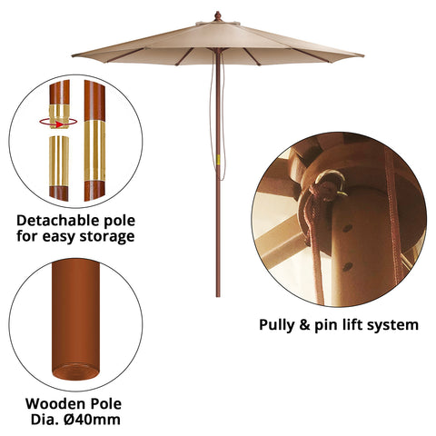 Umbrella with 15kg Base - Asters Maldives