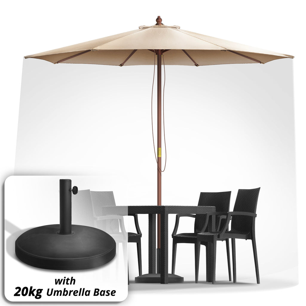Umbrella with 20kg Base - Asters Maldives