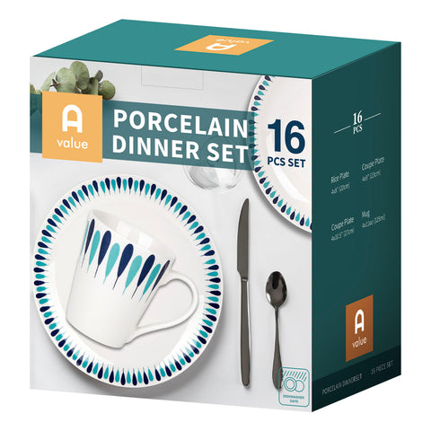 Dinnerware Set (16 PCs) - Asters Maldives