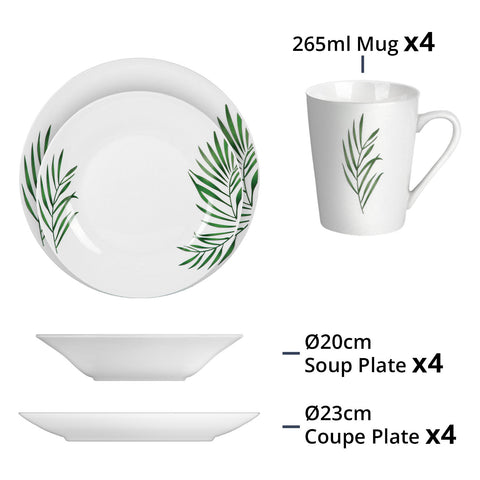 Dinnerware Set (12 PCs) - Asters Maldives