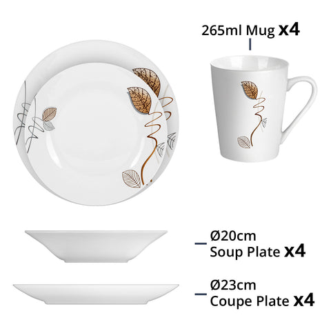Dinnerware Set (12 PCs) - Asters Maldives