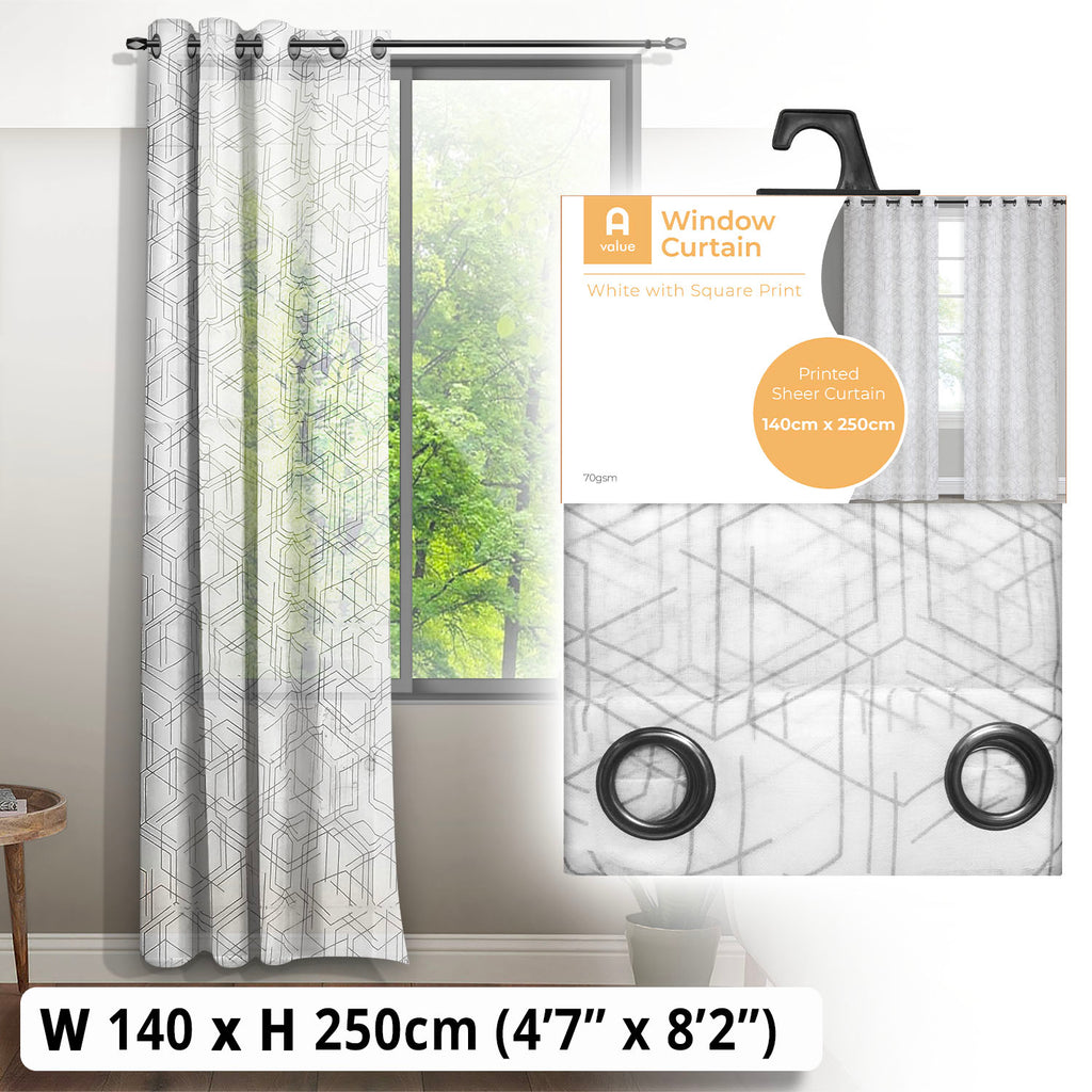 Sheer Curtain (140 x 250cm) - Asters Maldives
