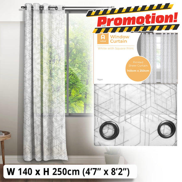 Sheer Curtain (140 x 250cm) - Asters Maldives