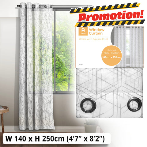 Sheer Curtain (140 x 250cm) - Asters Maldives