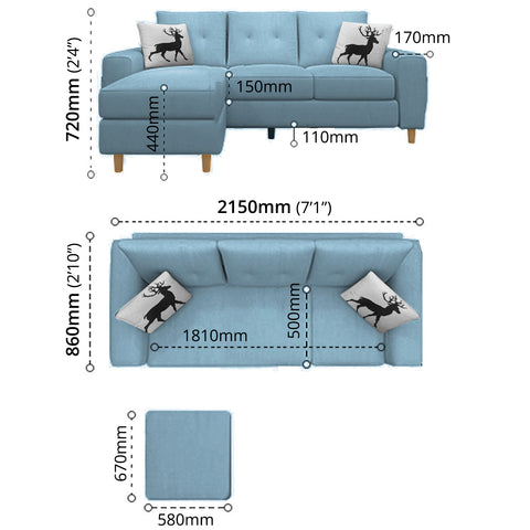 Sofa with Ottoman - Asters Maldives