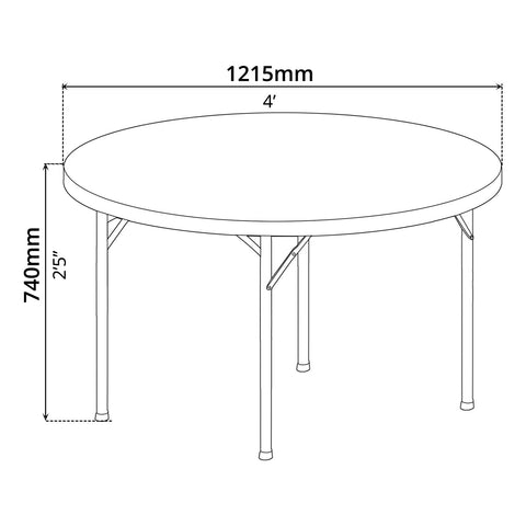 Folding Table (Ø4ft.) - Asters Maldives