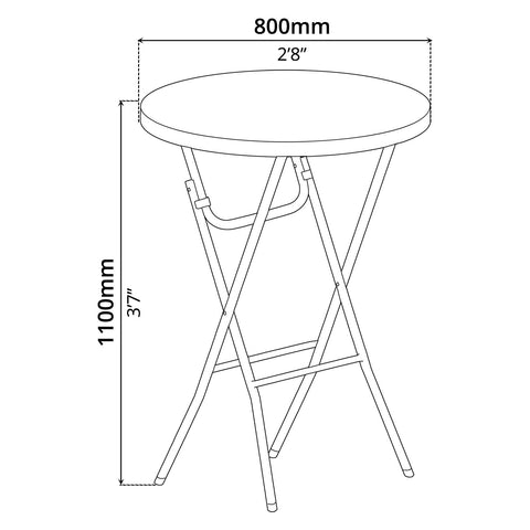 Bar Folding Table (Ø2'8") - Asters Maldives