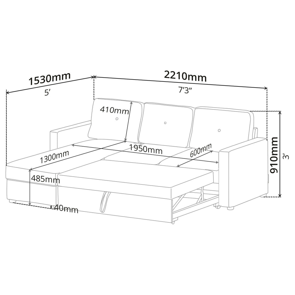 Sofa-Bed (Left Side) - Asters Maldives