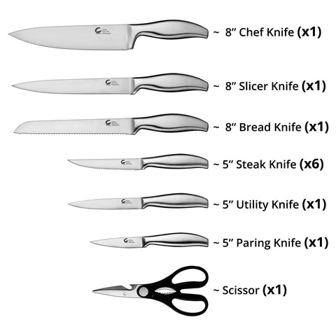 Knife Set (13 PCs) - Asters Maldives