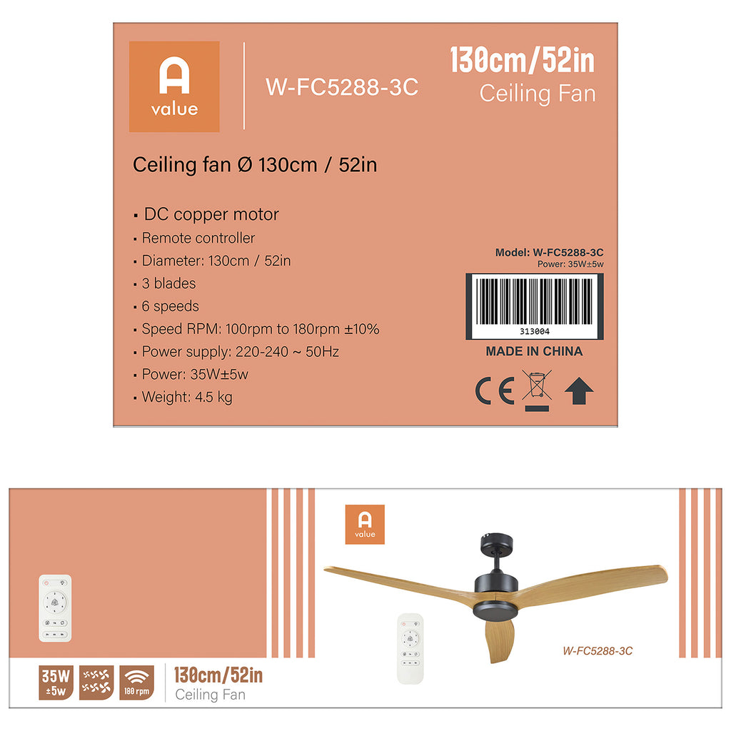 Ceiling Fan (Ø52") - Asters Maldives