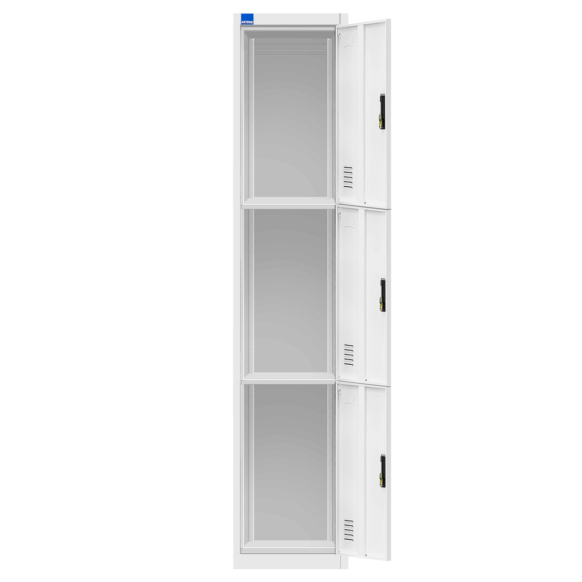 Asters (CC-A3T-W) Steel 3 Comp. Locker with Key Lock, White– Asters ...