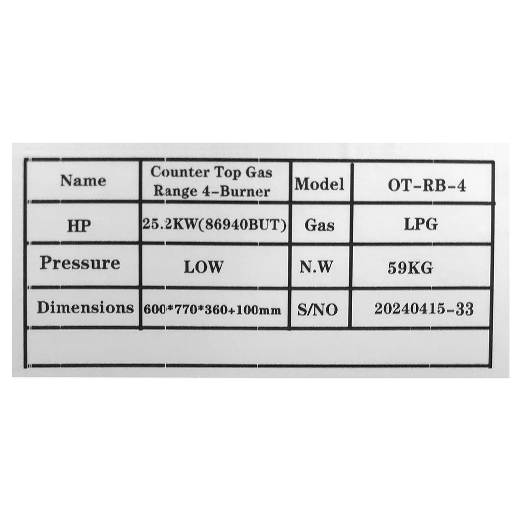 Gas Stove - Asters Maldives
