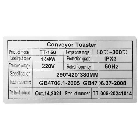 Conveyor Toaster - Asters Maldives