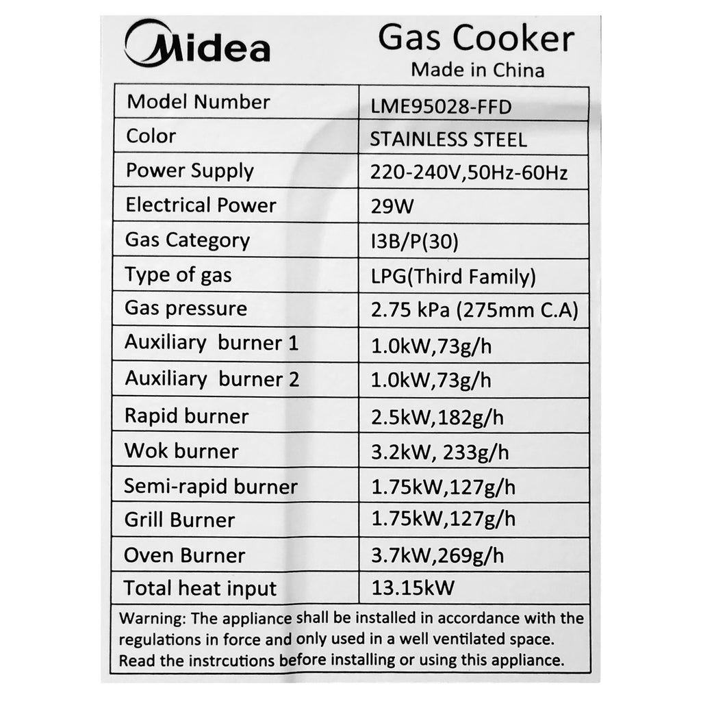 Freestanding Oven - Asters Maldives