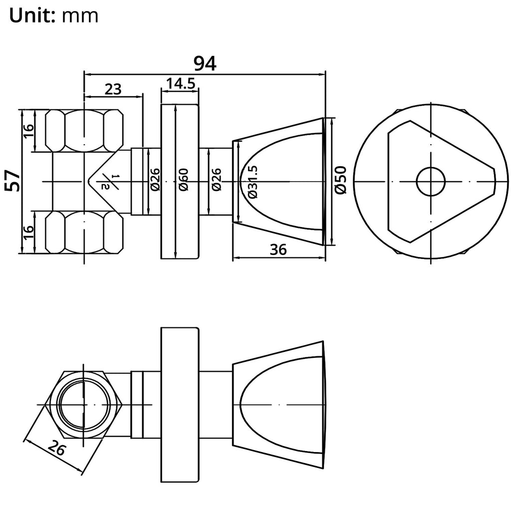 Angle Valve (G1/2) - Asters Maldives