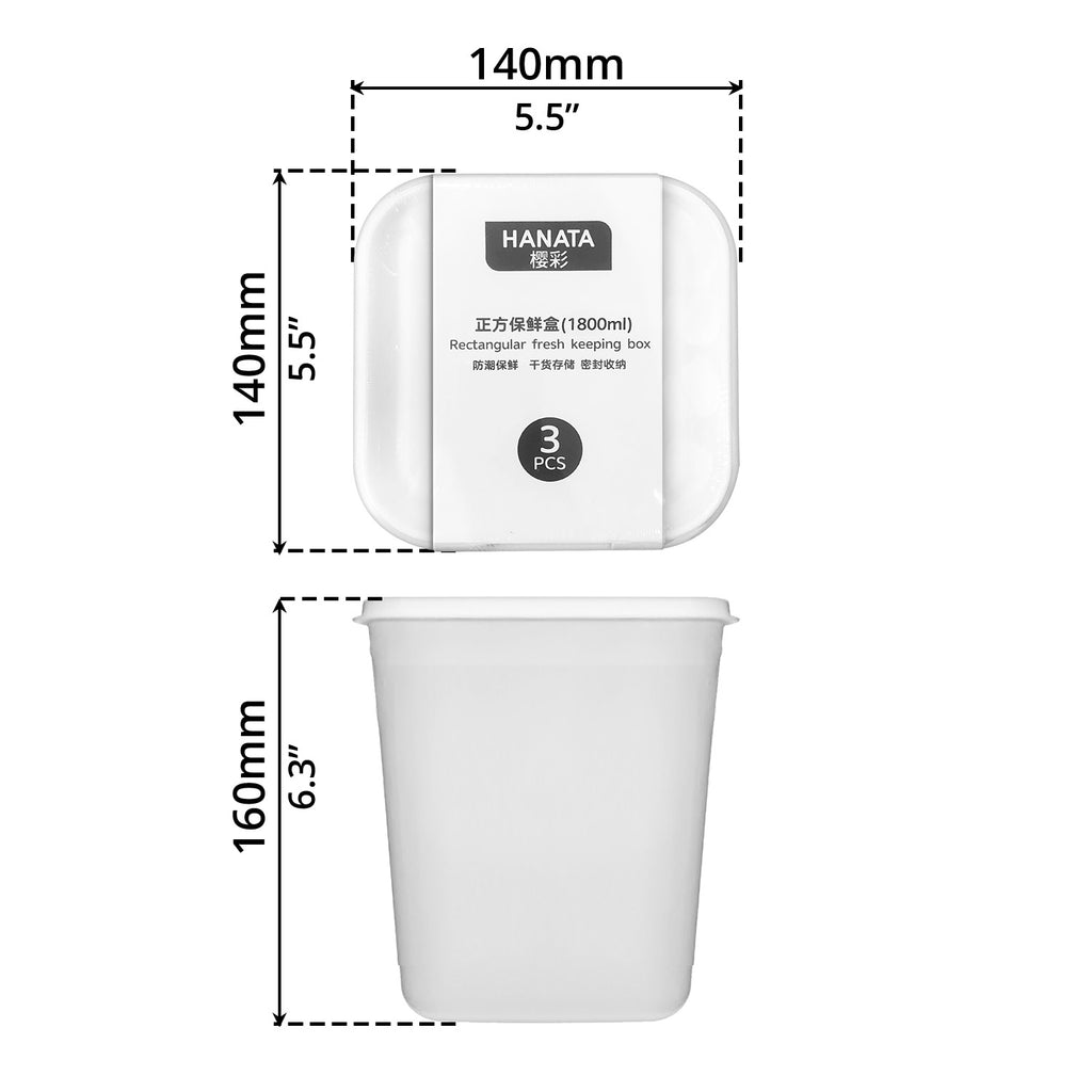 Food Container, 3PCs (1.8L) - Asters Maldives