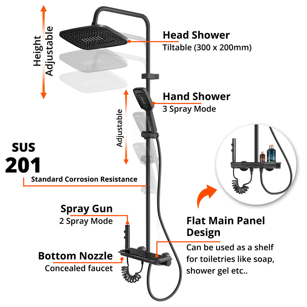 Shower Set (SUS201) - Asters Maldives