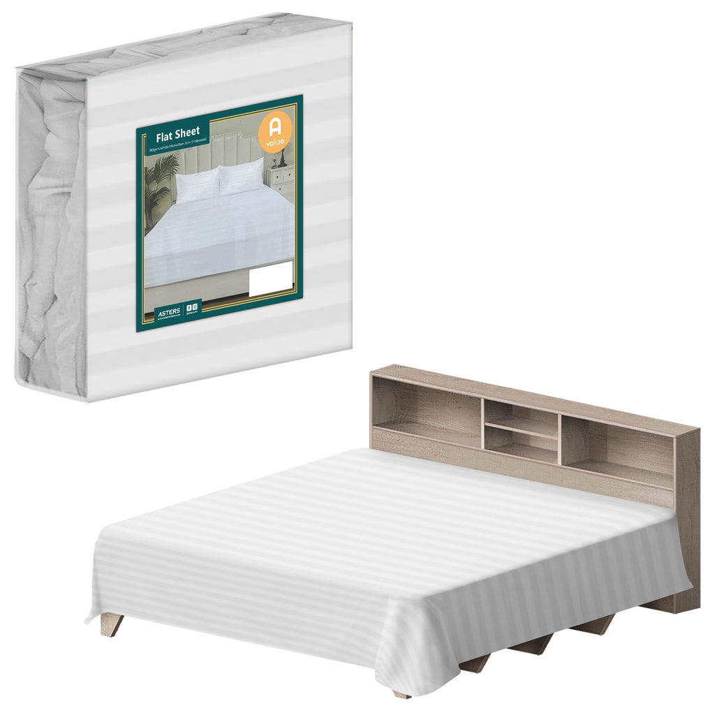 Flat Sheet, Stripe (Queen) - Asters Maldives